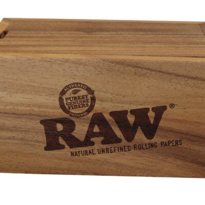 RAW Acacia Wood Box With Slide Top