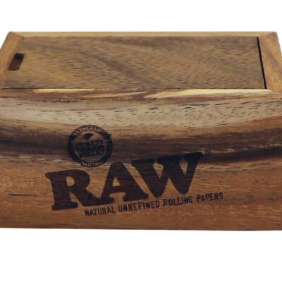 RAW Acacia Wood Box With Slide Top