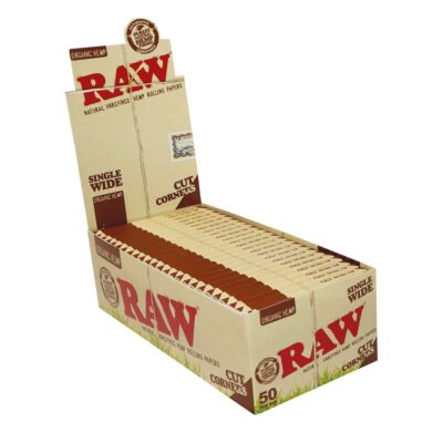 RAW Organic Papers Single Wide Cut Corner, 50 Blatt