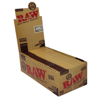 RAW Papers Single Wide Cut Corner, 50 Blatt
